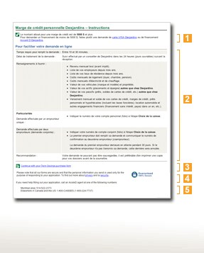 The instructions page