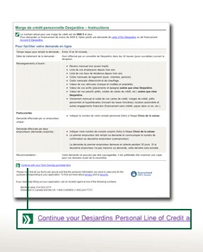 The instructions page