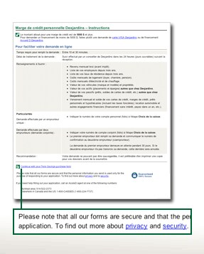 The instructions page