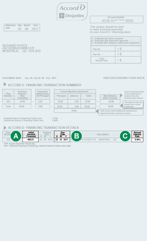 Understanding your account statement Desjardins