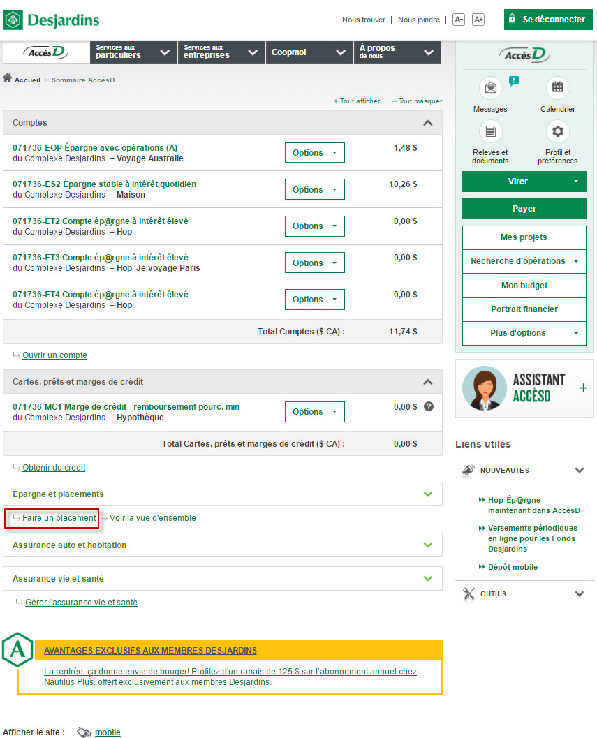 Obtenir des produits de Fonds Desjardins en ligne