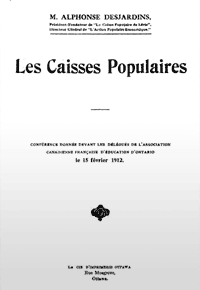 Une brochure reproduisant le texte d'une conférence donnée par Alphonse Desjardins