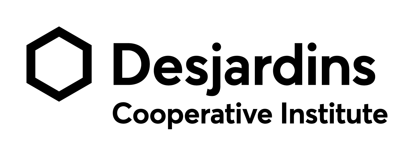 Logo Institut coopératif Desjardins – black and white – English