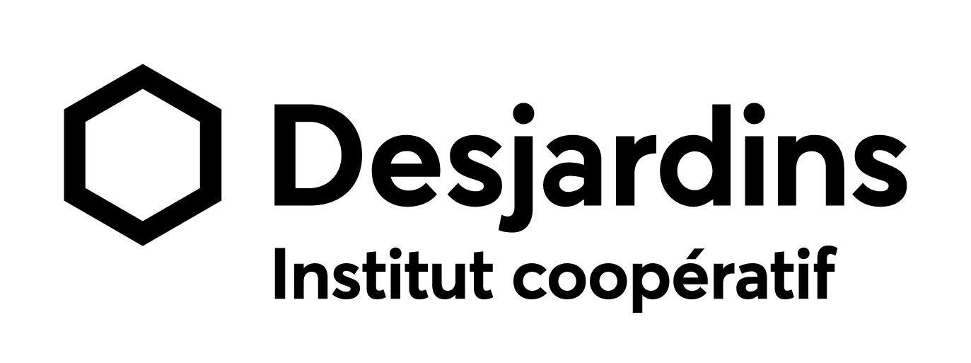 Logo Institut coopératif Desjardins – black and white – French